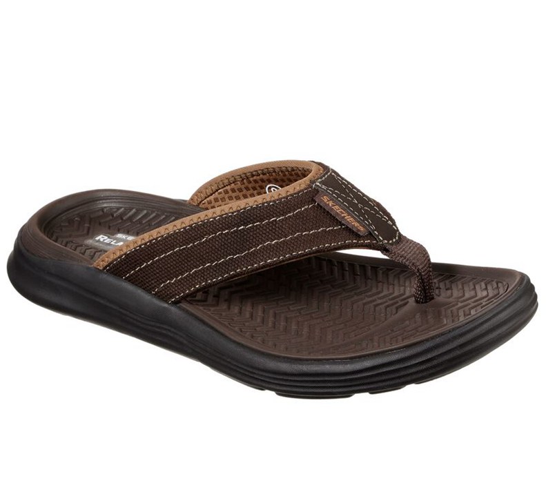 Skechers Relaxed Fit: Sargo - Wolters - Mens Flip Flops Chocolate [AU-NL5517]